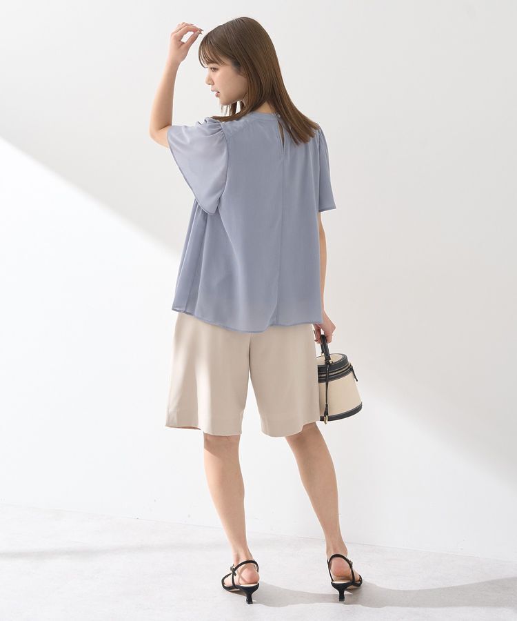 earth music&ecology「マジョリカプリーツ半袖ブラウス」|シャツ・ブラウス|