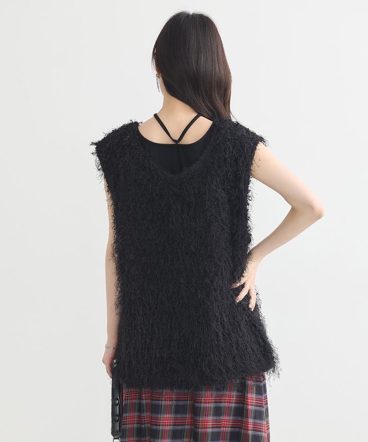 earth music&ecology「ふさふさベスト」|ベスト・ジレ|