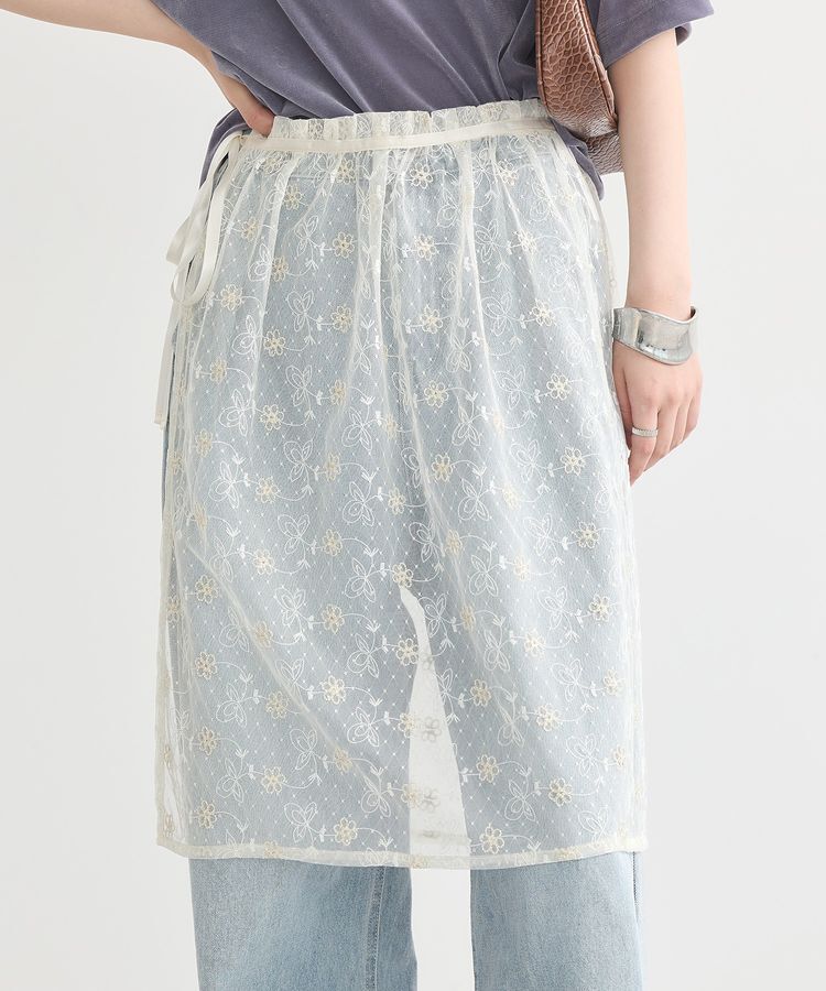 earth music&ecology「フラワー刺繍レイヤードスカート」|スカート|