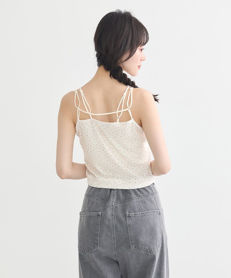 earth music&ecology「ダブルストラップパターンメッシュキャミソール」|インナー|