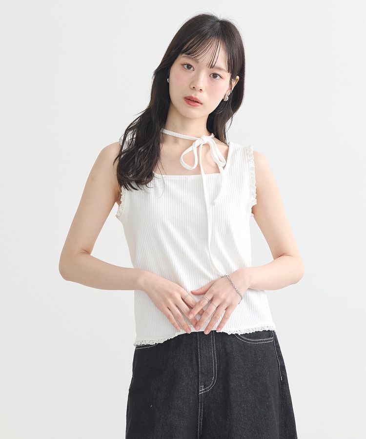 earth music&ecology「マルチwayネックホルターレースタンク」|インナー|