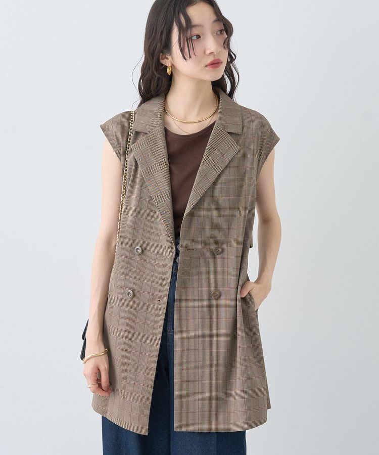 earth music&ecology「ショートジレンチ」|その他|チェックブラウン