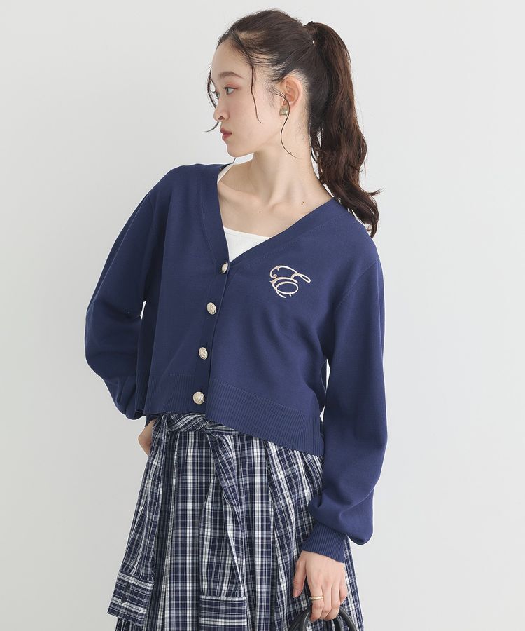 earth music&ecology「ロゴ刺繍カーディガン」|カーディガン|