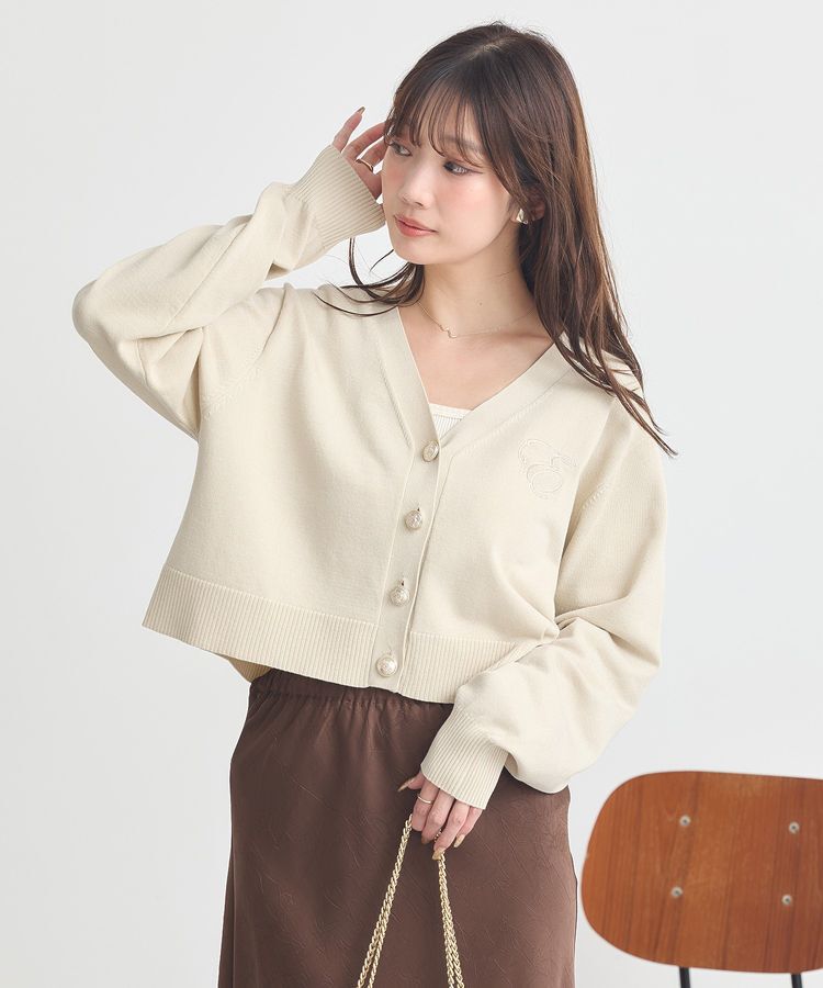 earth music&ecology「ロゴ刺繍カーディガン」|カーディガン|