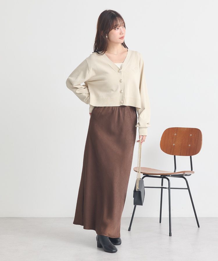 earth music&ecology「ロゴ刺繍カーディガン」|カーディガン|