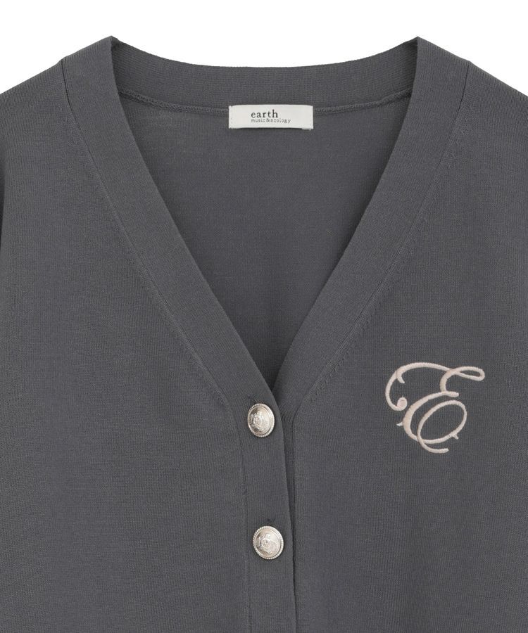 earth music&ecology「ロゴ刺繍カーディガン」|カーディガン|
