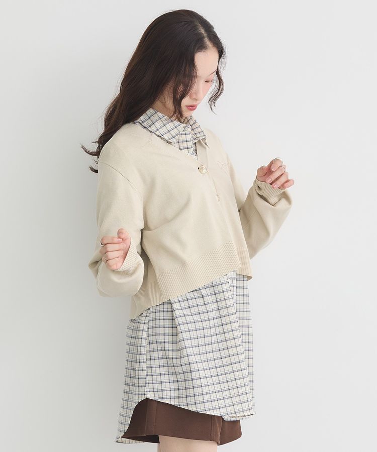 earth music&ecology「ロゴ刺繍カーディガン」|カーディガン|