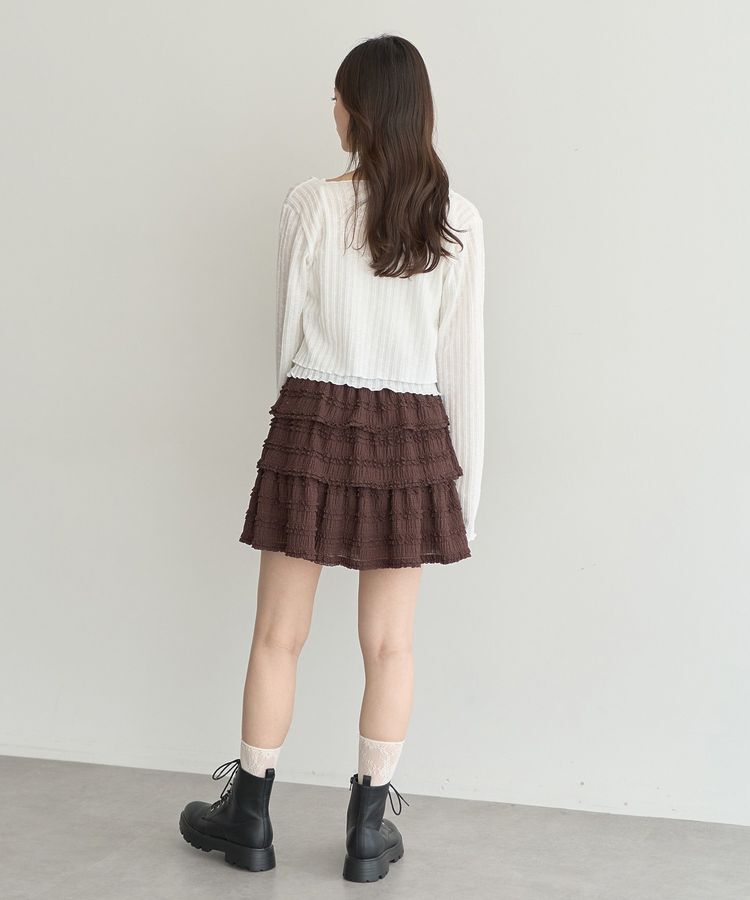 earth music&ecology「SET2点メローボレロ＋フリルキャミソール」|カーディガン|