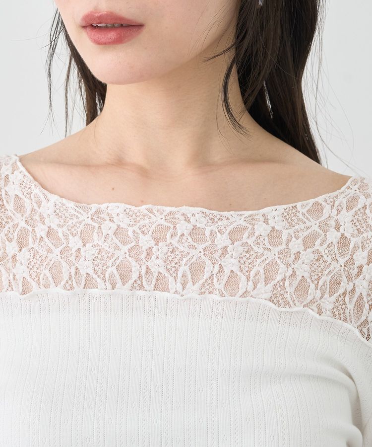 earth music&ecology「レース&times;アイレットプルオーバー」|Tシャツ・カットソー|