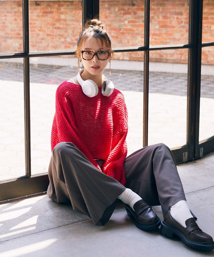 earth music&ecology「ふんわりシアープルオーバー」|ニット・セーター|