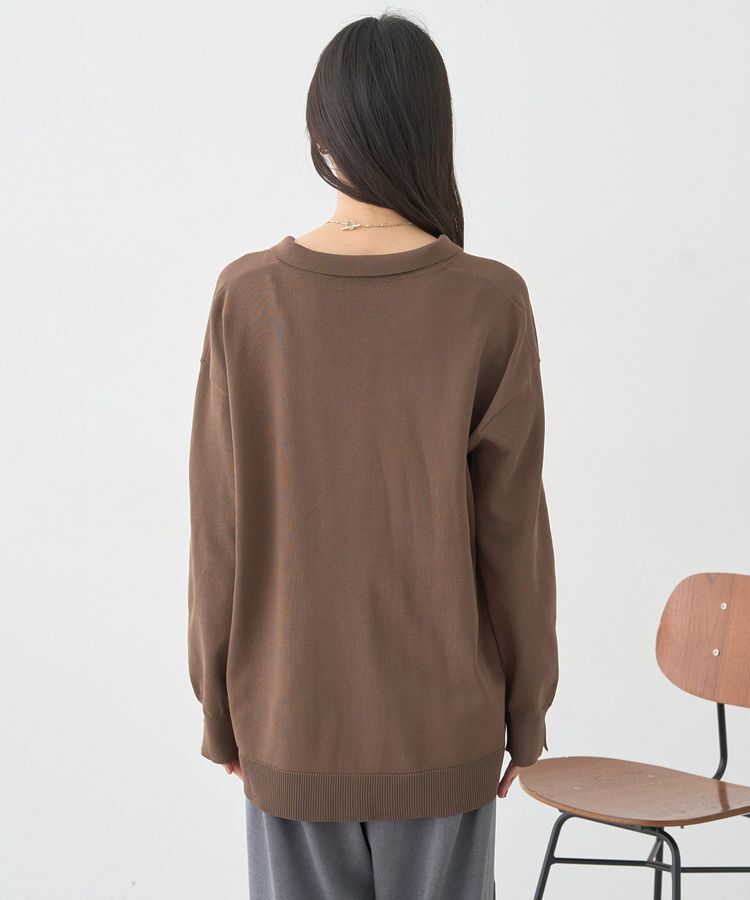 earth music&ecology「袖口スリットスキッパーカーディガン」|カーディガン|