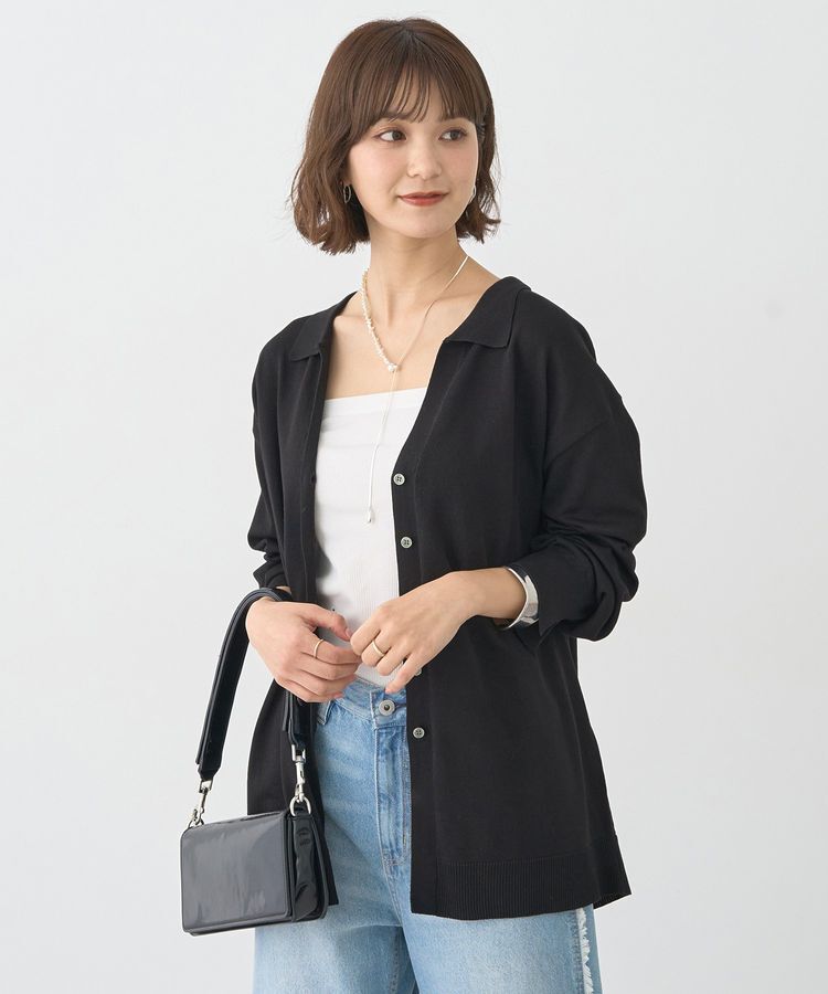earth music&ecology「袖口スリットスキッパーカーディガン」|カーディガン|
