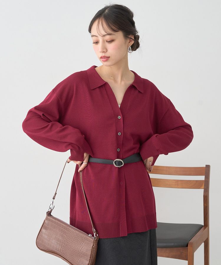 earth music&ecology「袖口スリットスキッパーカーディガン」|カーディガン|