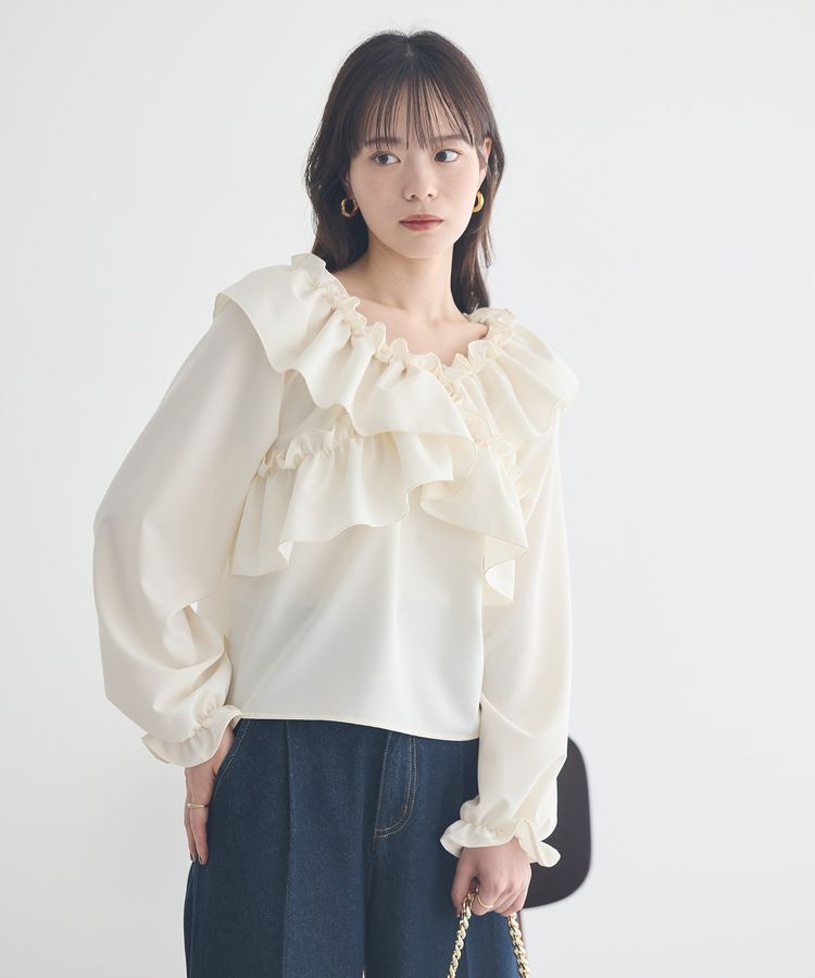 earth music&ecology「フリルオフショルブラウス」|シャツ・ブラウス|