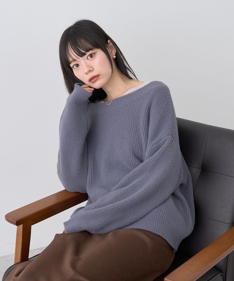 earth music&ecology「パウダーシャギー畦プルオーバー」|ニット・セーター|