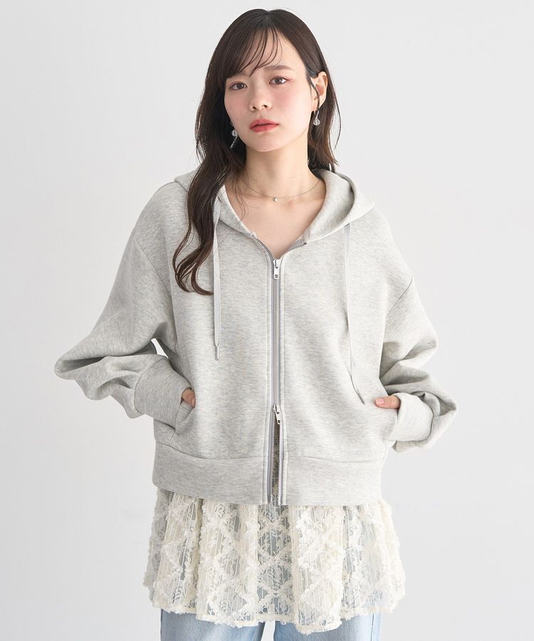 earth music&ecology「エアもちフーディブルゾン」|スウェット・ジャージ|