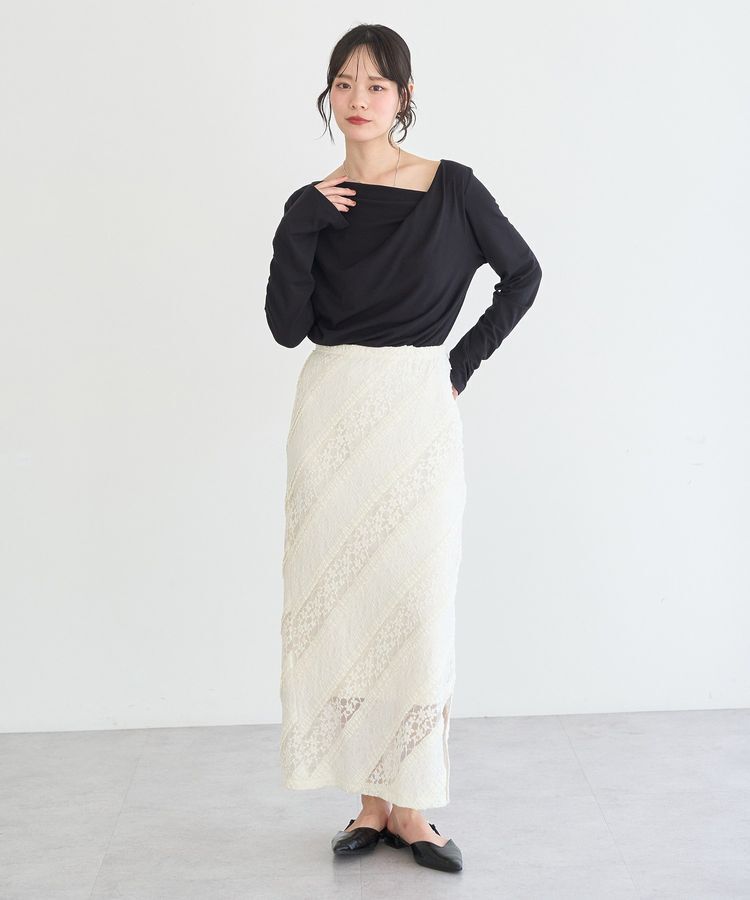 earth music&ecology「総レースナロースカート」|スカート|