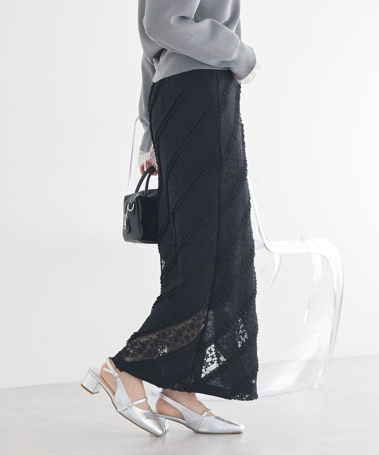 earth music&ecology「総レースナロースカート」|スカート|