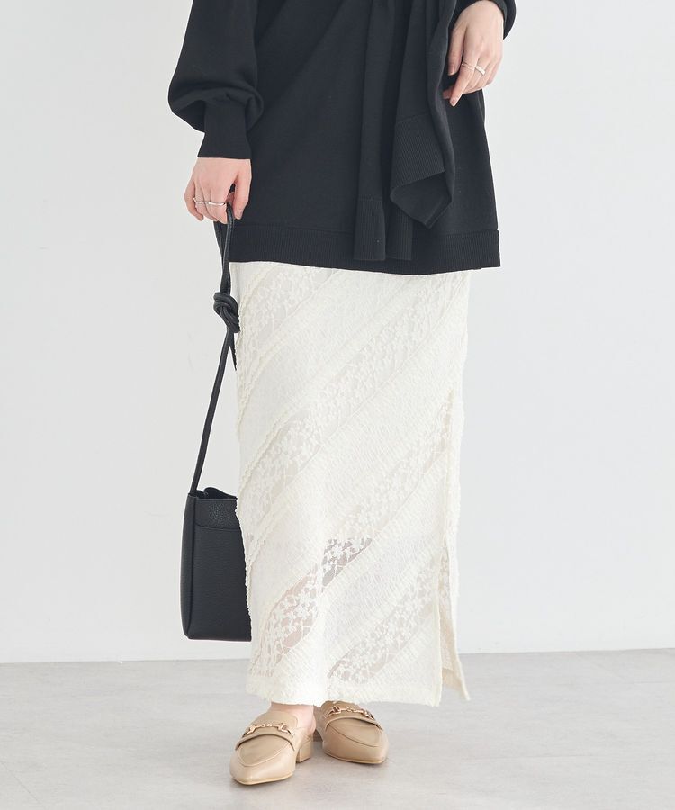 earth music&ecology「総レースナロースカート」|スカート|