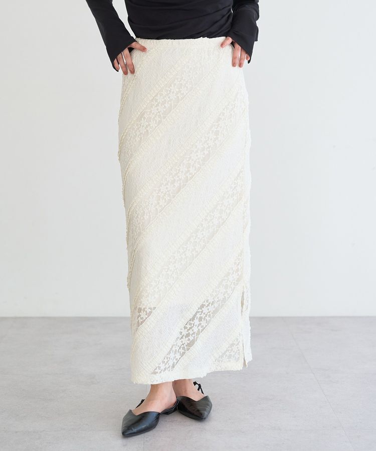 earth music&ecology「総レースナロースカート」|スカート|