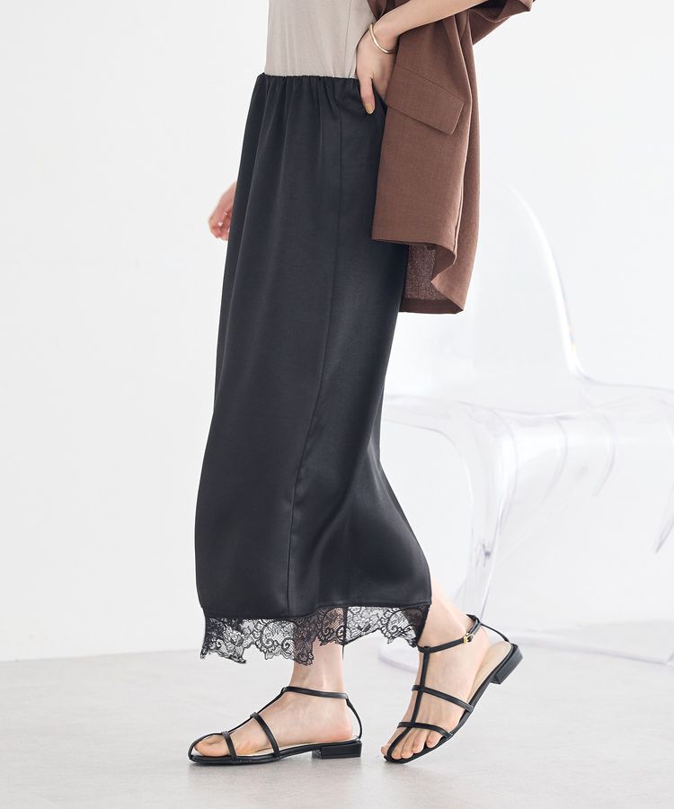 earth music&ecology「サテンレーススカート」|スカート|