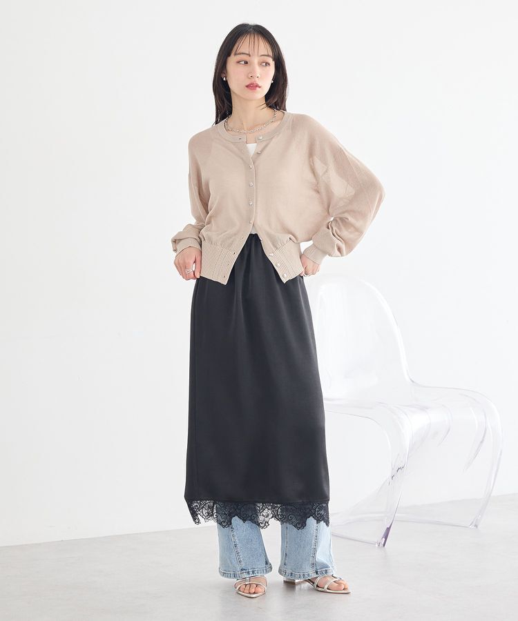 earth music&ecology「サテンレーススカート」|スカート|