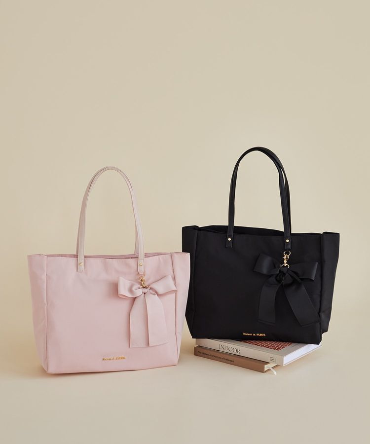 Maison de FLEUR「リボンチャーム付き3ルームトートバッグ」|トートバッグ|