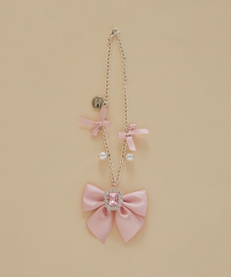 Maison de FLEUR「ビジューリボンパールバッグチャーム」|その他|ピンク