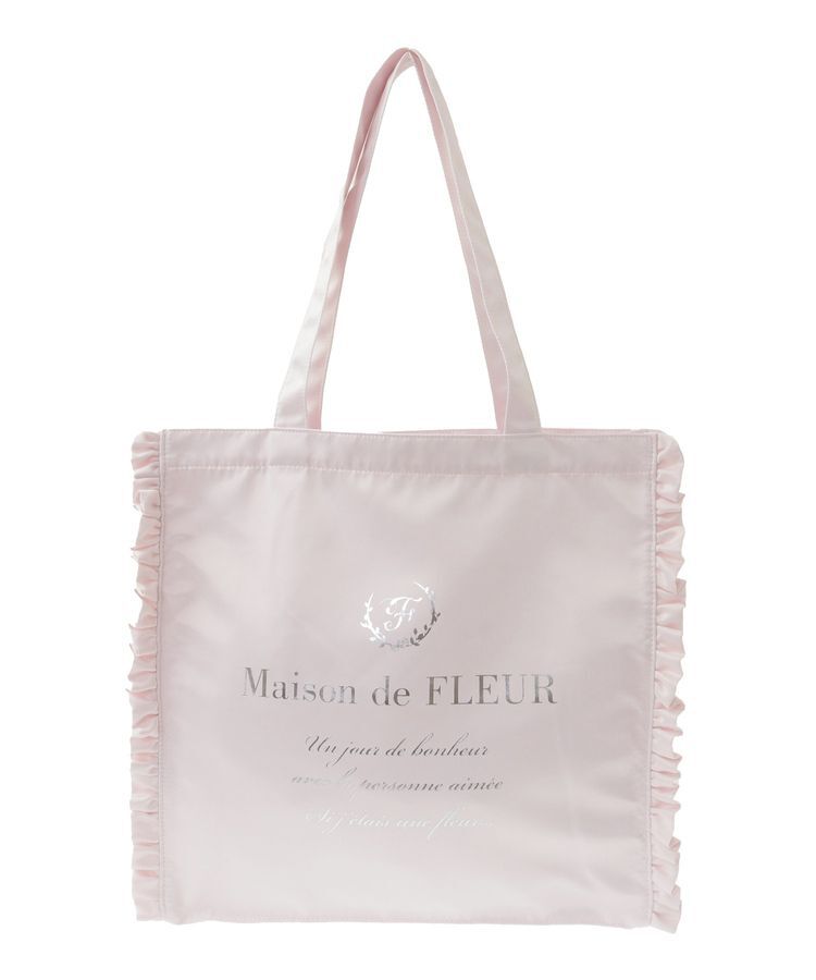 Maison de FLEUR「サテンフリルスクエアトートバッグ」|トートバッグ|