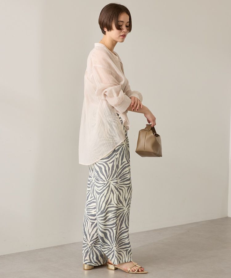 AMERICAN HOLIC「楊柳シアーバンドカラーシャツ」|シャツ・ブラウス|