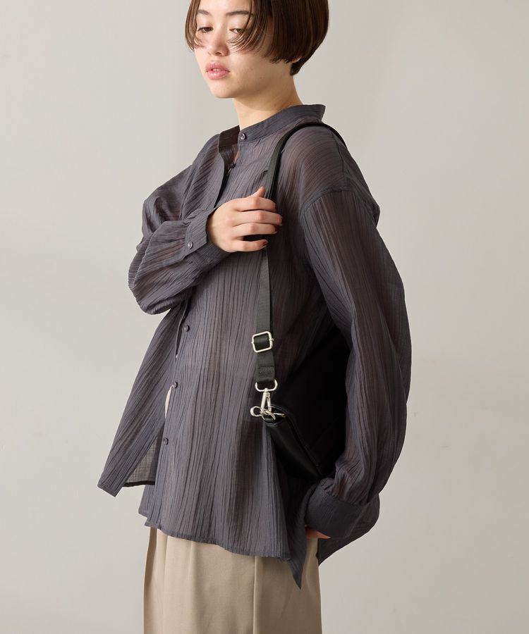 AMERICAN HOLIC「楊柳シアーバンドカラーシャツ」|シャツ・ブラウス|