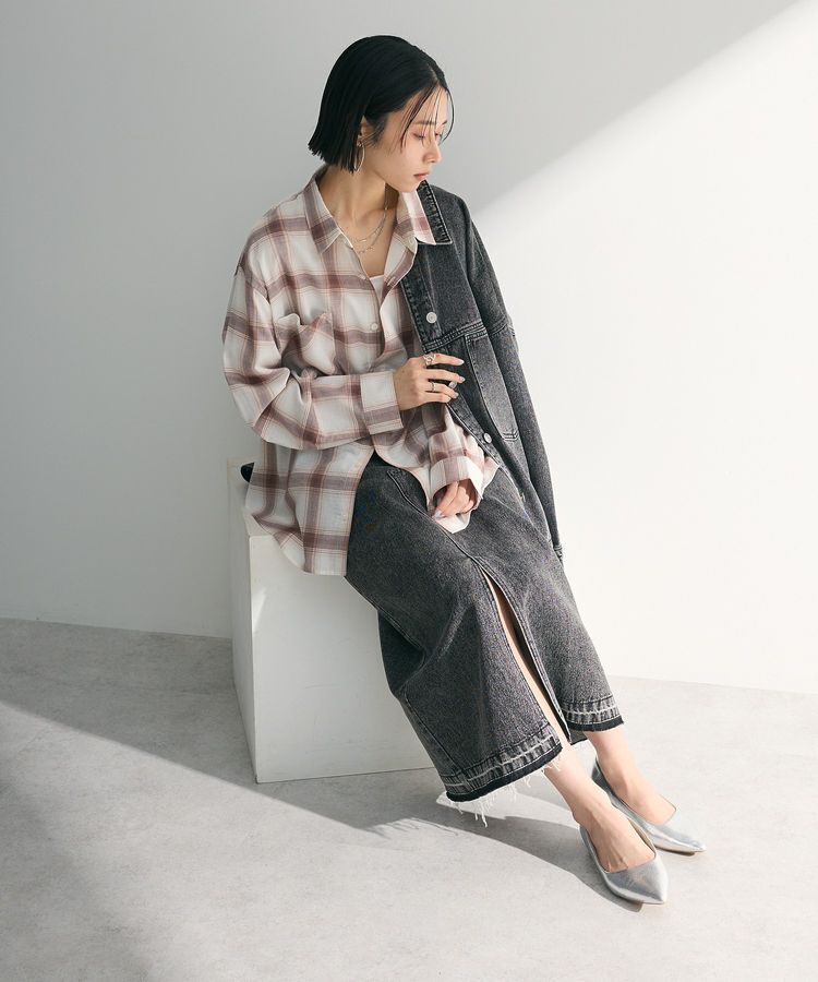 Green Parks「フロントスリットデニムロングスカート」|スカート|