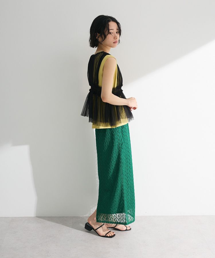 Green Parks「・ELENCARE DUE チュールシャーリングビスチェ」|ベスト・ジレ|