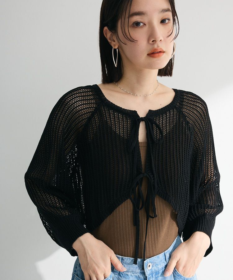 Green Parks「・ELENCARE DUE 2wayメッシュカーディガン」|カーディガン|Black