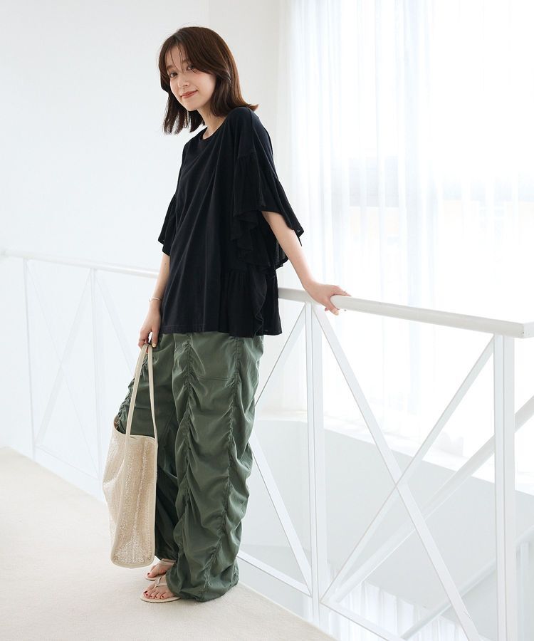 Green Parks「袖フレアドッキングカットプルオーバー」|Tシャツ・カットソー|