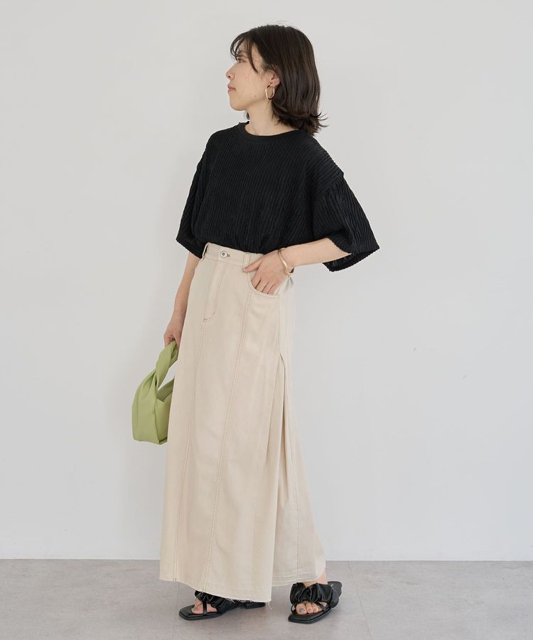 Green Parks「ライトデニムサイドタックスカート」|スカート|
