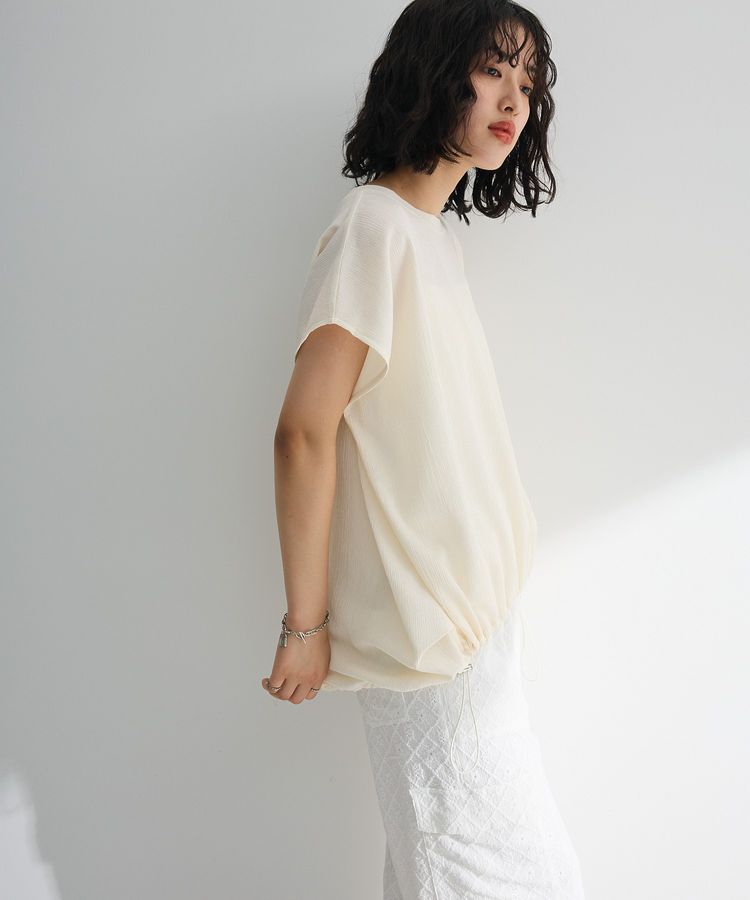 Green Parks「表面カット裾ドロストプルオーバー」|Tシャツ・カットソー|