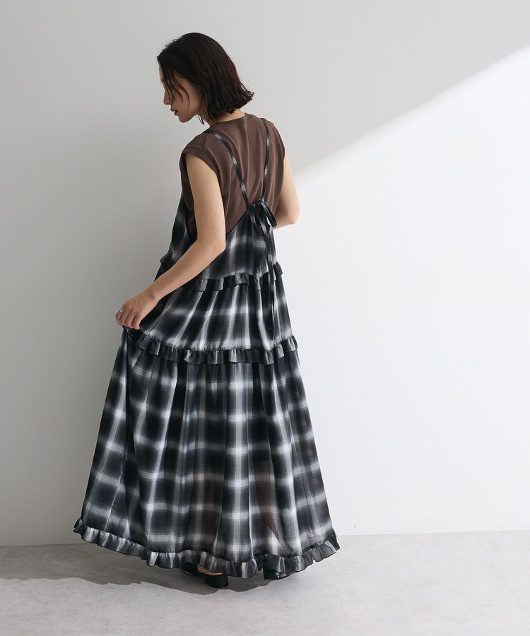 Green Parks「・Petit Fleur オンブレーチェックキャミワンピ」|ワンピース|
