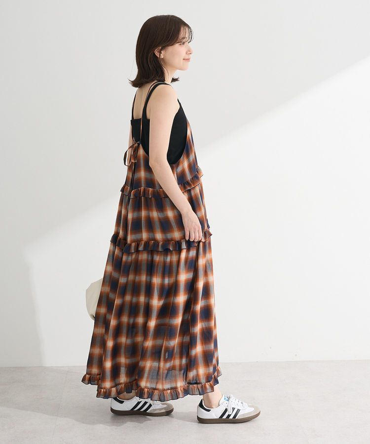Green Parks「・Petit Fleur オンブレーチェックキャミワンピ」|ワンピース|