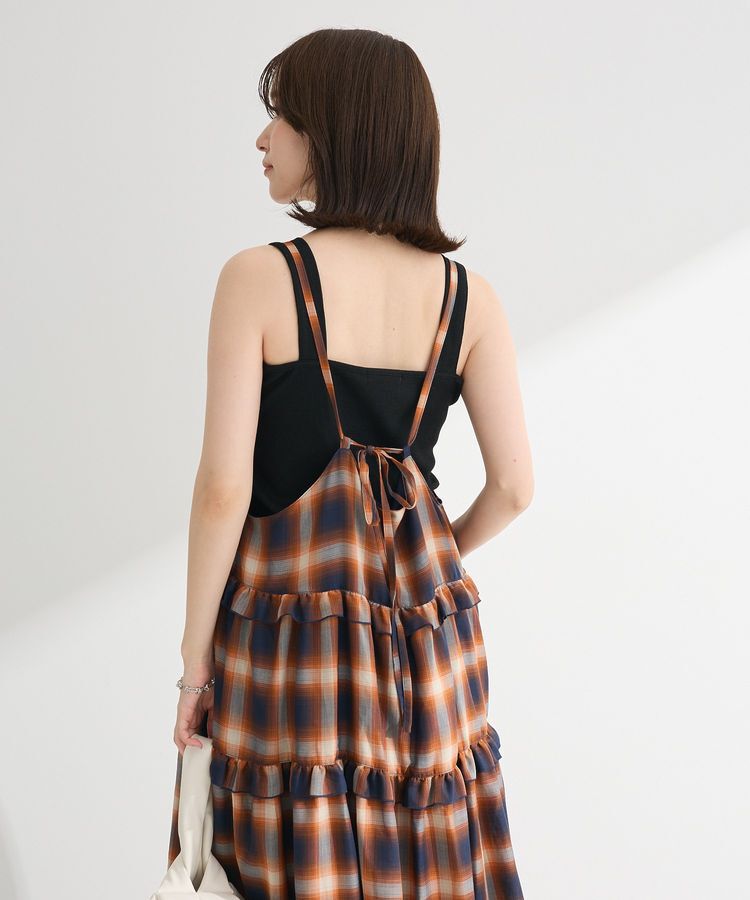 Green Parks「・Petit Fleur オンブレーチェックキャミワンピ」|ワンピース|