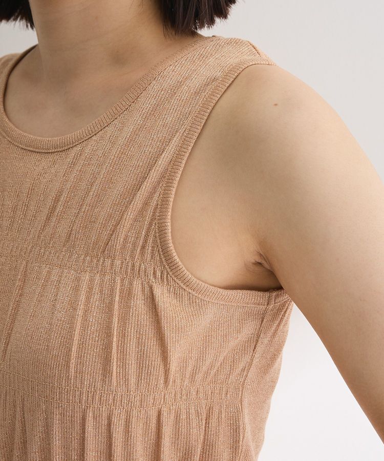 Green Parks「・Petit Fleur シャーリングラメタンクトップ」|キャミソール|