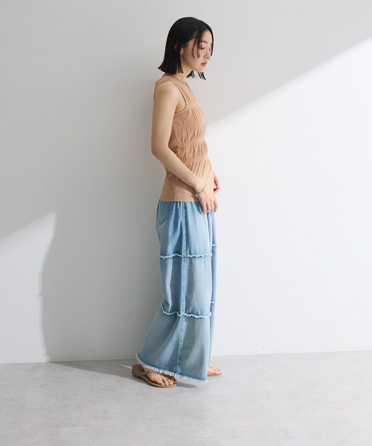 Green Parks「・Petit Fleur シャーリングラメタンクトップ」|キャミソール|