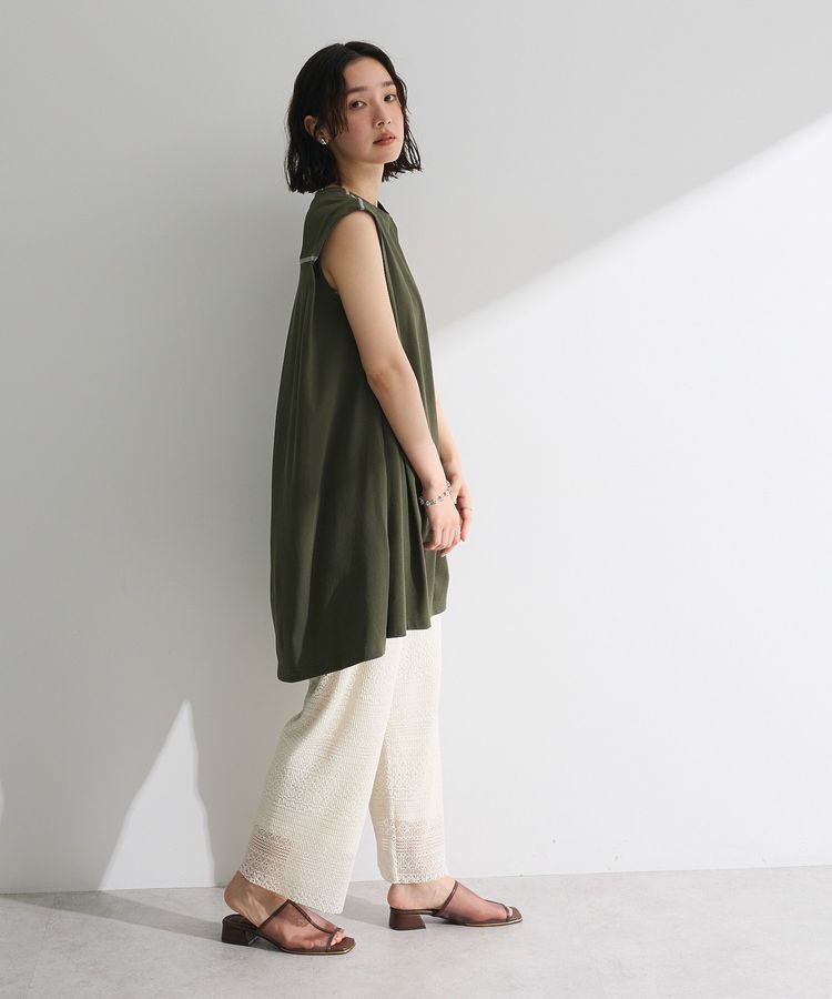 Green Parks「配色ステッチノースリーブチュニック」|チュニック|