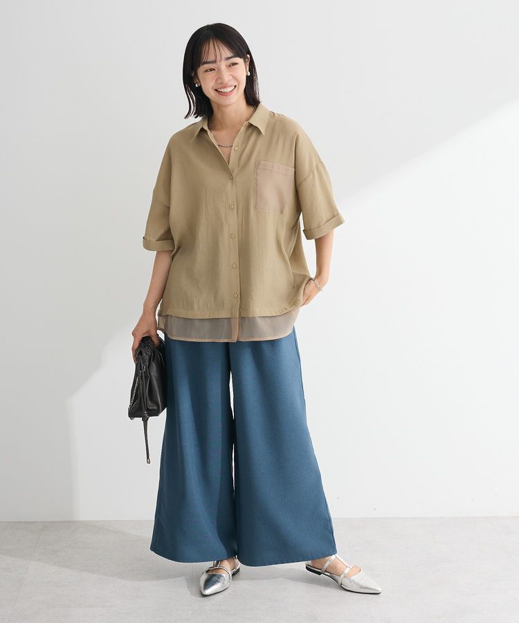 Green Parks「裾レイヤードショートスリーブシャツⅡ」|シャツ・ブラウス|