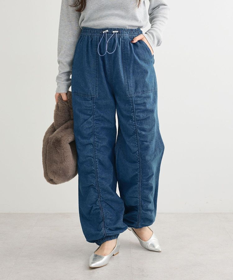 Green Parks「・SUGAR SPOON デニムギャザーパンツ」|デニム|Indigo