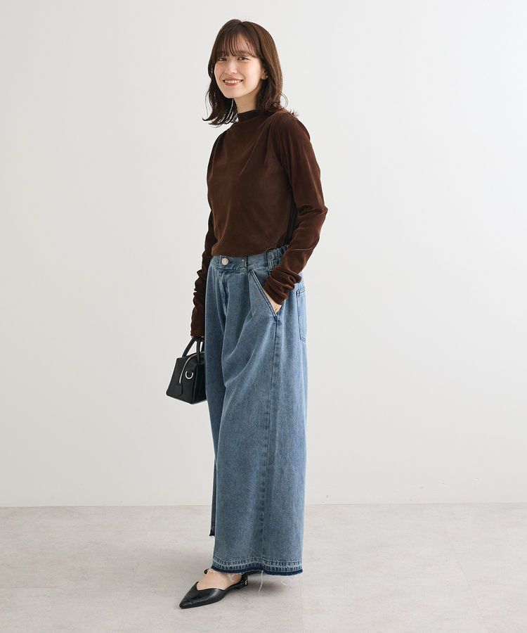 Green Parks「・ANDSEARCH シアーベロアボトルネックロンTEE」|Tシャツ・カットソー|