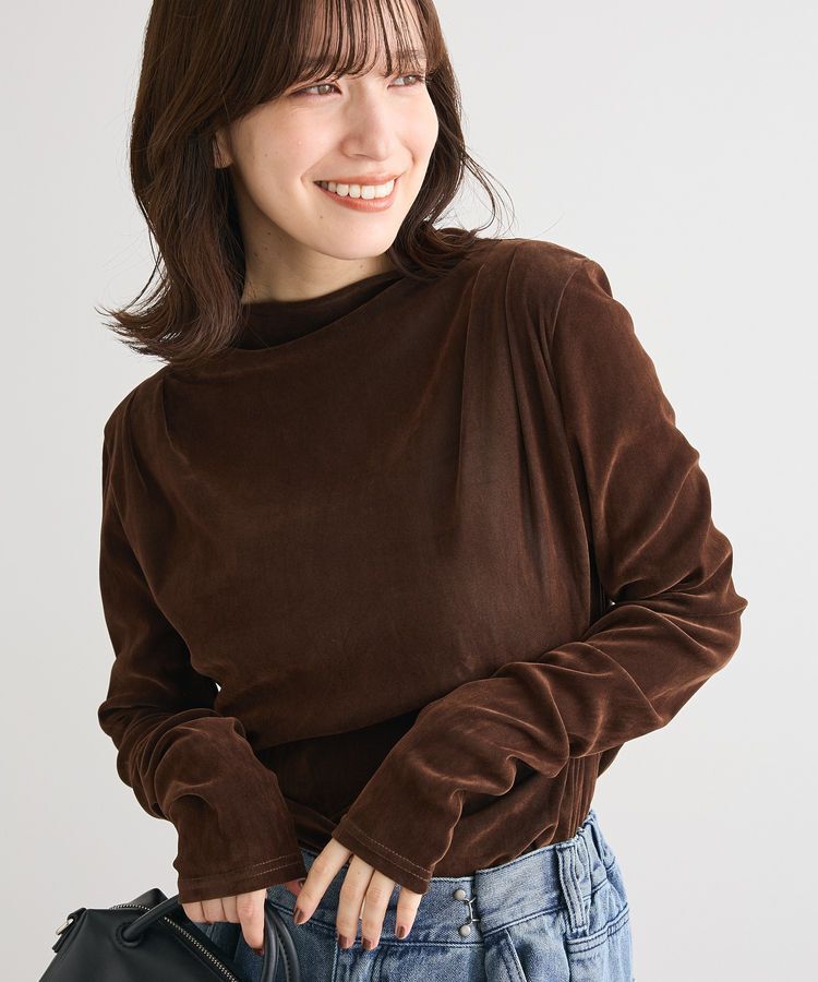 Green Parks「・ANDSEARCH シアーベロアボトルネックロンTEE」|Tシャツ・カットソー|