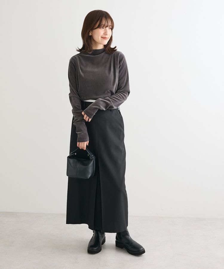 Green Parks「・ANDSEARCH シアーベロアボトルネックロンTEE」|Tシャツ・カットソー|