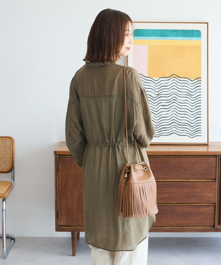 Green Parks「バンドカラー比翼タック袖チュニック」|チュニック|