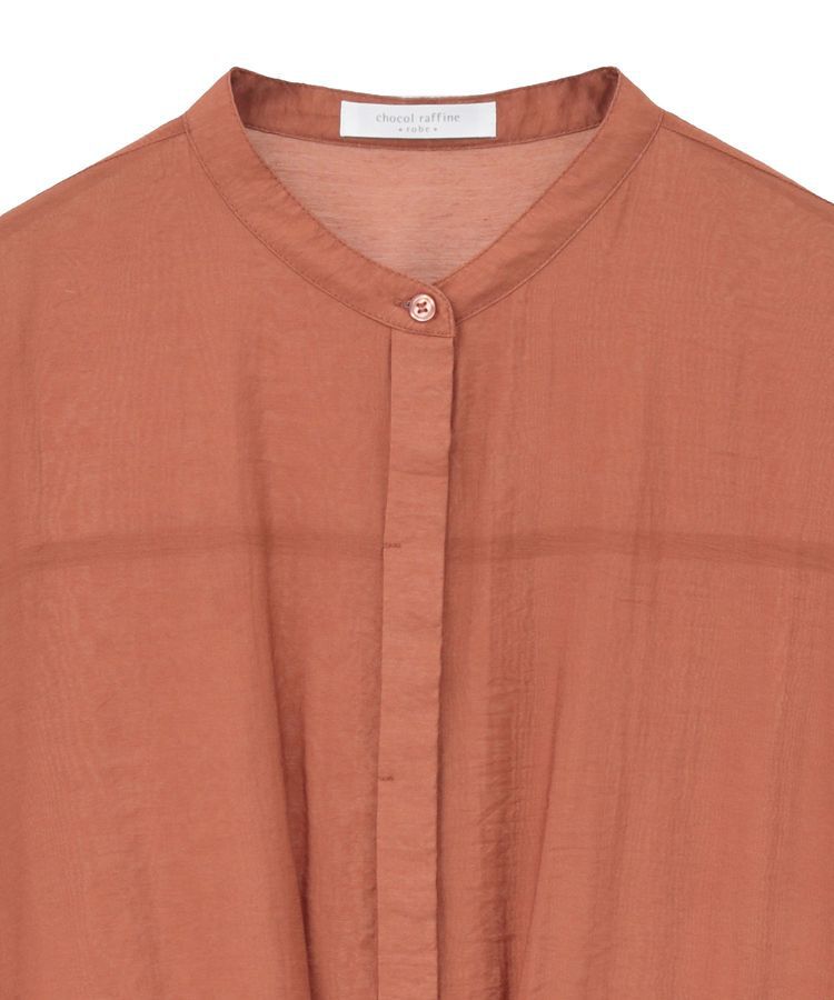 Green Parks「バンドカラー比翼タック袖チュニック」|チュニック|